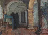 Joseph Kleitsch, Monks Under a Mission Arcade