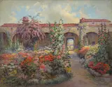 Frank French, Mission Garden, San Juan Capistrano, oil on canvas