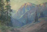 Benjamin Brown, San Gabriel Mountains; Trees on a Coastal Bluff (double-sided), oil on canvas