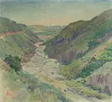 Charles Arthur Fries, San Diego River Gorge (No. 745), oil on canvas