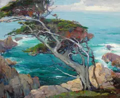 Orrin A. White, The Coast of Monterey (Cypress on the 17 Mile Drive), oil on canvas