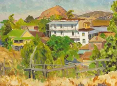 Oscar Vincent Galgiani, Hotel Leger, Mokelumne Hill, 1936, oil on board