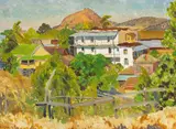 Oscar Vincent Galgiani, Hotel Leger, Mokelumne Hill, 1936, oil on board