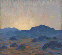 Joseph David Greenbaum, Desert at Sunset, oil on canvas