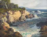 Carl Sammons, Carmel Coast, oil on canvas board