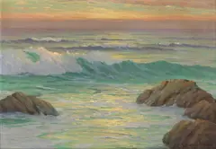 Roi Clarkson Colman, Sunset, Laguna Beach, oil on canvas