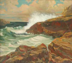 Harry Emerson Lewis, Bodega Bay, oil on canvas
