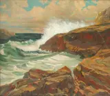 Harry Emerson Lewis, Bodega Bay, oil on canvas