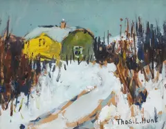 Thomas Lorraine Hunt, Road to the Yellow House, oil on canvas