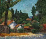 Harry Lachman, Houses in the Trees, oil on canvas