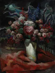 Theodore C. Polos, Flowers from Berkeley, oil on paper board
