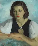 Mischa Askenazy, A Portrait of the Artist's Daughter, oil on canvas board