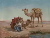 Matilda Lotz, Tending the Camels, oil on canvas