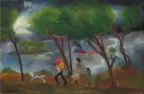 Sydney S. Gelfand, Stormy Weather; Winding River, 1936; Nocturne (a group of three), first signed 'S. Gelfand' (lower left); second signed and dated 'S.S. Gelfand '36' (lower left)