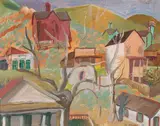 Margaret Bell Bruton, Virginia City, 1932, gouache on board