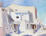 Stanley Wood, The Kiva at Walpi Pueblo, Arizona, 1926; A Pueblo in the Summer Sun, 1926 (a pair), first