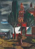 Millard Sheets, Old Road to Pátzcuaro, Mexico