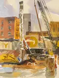 Ken Potter, Caisson Drill (Golden Gateway Project), watercolor on paper