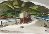 George Post, A View of the Marin Coast, watercolor on paper