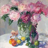 Millie Greene, Spider Mums, oil on canvas