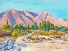 Raymond Cuevas, Pink Hills, oil on canvas