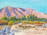 Raymond Cuevas, Pink Hills, oil on canvas