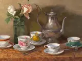 Laurie Kersey, Tea Time, oil on canvas