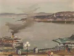 Robert Pilot, (Canadian, 1898-1968), Grey Day, Venice; Twilight, Dufferin Terrace, Quebec (2) each 8 x 10in (20 x 27cm)