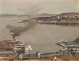 Robert Pilot, (Canadian, 1898-1968), Grey Day, Venice; Twilight, Dufferin Terrace, Quebec (2) each 8 x 10in (20 x 27cm)