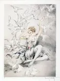 White Wings (H., C. & I. 288) by Louis Icart, 1926, Etching and aquatint with touches of handcoloring printed on wove paper, sold Apr 2005