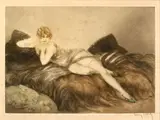 Fruit (H., C. & I. 304) by Louis Icart, 1926, Etching and aquatint with touches of handcoloring printed on wove paper, sold Apr 2005
