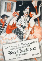 Cp, Une nuit à Montmartre, 1929, Printer: Gebr. Fretz, Zürich