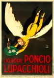 Achille Mauzan, Liquore Poncio Lupacchioli, 1922, Condition B+: with minor repaired tears and filled in area in image, pigment cracking along folds, traces of surface soiling