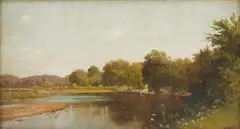 John Williamson, On the Esopus, Marbletown, New York, oil on board