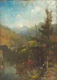 George McCord, An Autumnal Hudson River Landscape with a Figure in the Foreground