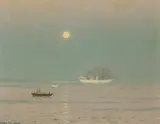 L. Birge Harrison, Moonlight at Charleston, oil on canvas on board