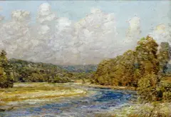Childe Hassam, River Landscape, oil on canvas