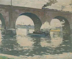 John J. Dull, The Bridge, oil on canvas