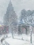 Guy Carleton Wiggins, Washington Square, Winter, New York