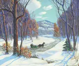 Carl Rudolph Krafft, The Road Home, oil on canvas