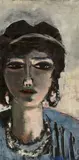 Max Beckmann, Weiblicher Kopf in Blau und Grau (Die Ägypterin), 1942, Öl auf Leinwand
