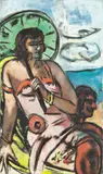 Max Beckmann, Quappi mit grünem Sonnenschirm, 1938, Öl auf Leinwand