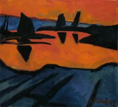 Karl Schmidt-Rottluff, Watt bei Ebbe, 1912, Öl auf Leinwand