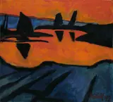 Karl Schmidt-Rottluff, Watt bei Ebbe, 1912, Öl auf Leinwand