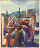 August Macke, Kinder am Hafen I (6 A), 1914, Öl auf Leinwand