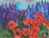 Emil Nolde, Mohn und blaue Lupinen