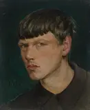 Otto Dix, Selbstbildnis, 1913, Öl auf Papier auf Pappe