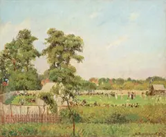 Camille Pissarro, Match de cricket à Bedford Park, Londres, 1897, Öl auf Leinwand