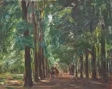 Max Liebermann, Reiter in der Allee bei Sakrow, 1924, Öl auf Leinwand