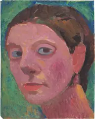 Paula Modersohn-Becker, Selbstbildnis nach halblinks, 1906, Öltempera auf Papier auf Pappe